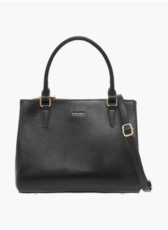 Flora Bella By Shoexpress Women Solid Tote Bag with Detachable Strap and Zip Closure  - Image 1