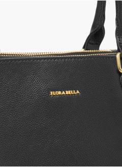Flora Bella By Shoexpress Women Solid Tote Bag with Detachable Strap and Zip Closure  - Image 4
