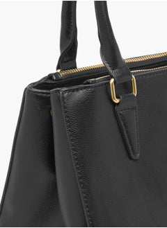 Flora Bella By Shoexpress Women Solid Tote Bag with Detachable Strap and Zip Closure  - Image 5