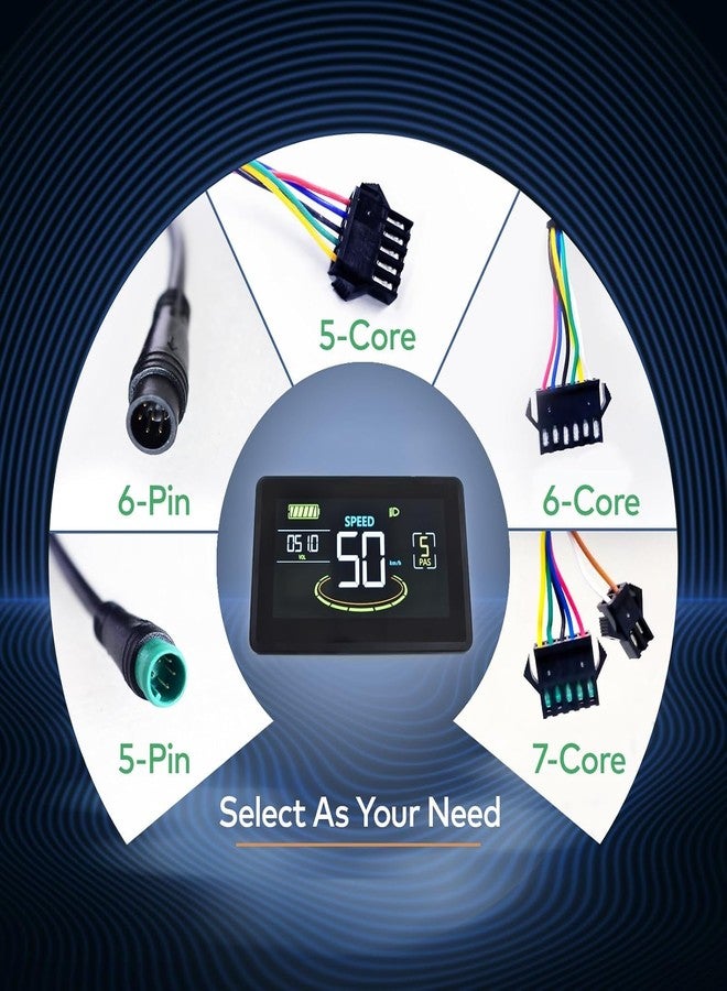 Mcezdy Ebike Display, UART No. 2 Protocol, 24V-60V Colorful Cycling Computer with Charging Port for Mobile Devices, Ebike LCD Display to Enrich Cycling Journey (H6C-5-Pin) - Image 5