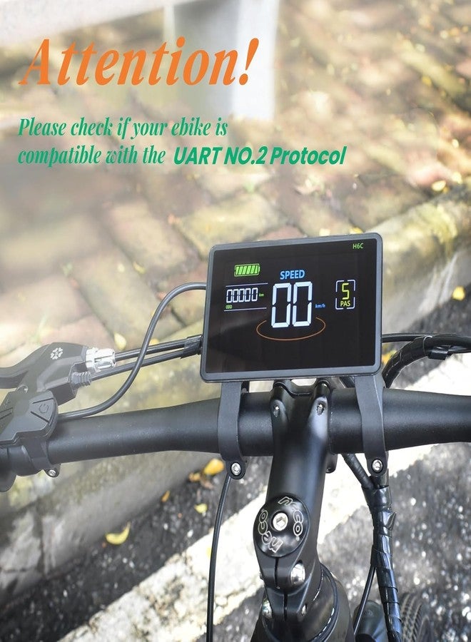 Mcezdy Ebike Display, UART No. 2 Protocol, 24V-60V Colorful Cycling Computer with Charging Port for Mobile Devices, Ebike LCD Display to Enrich Cycling Journey (H6C-5-Pin) - Image 2