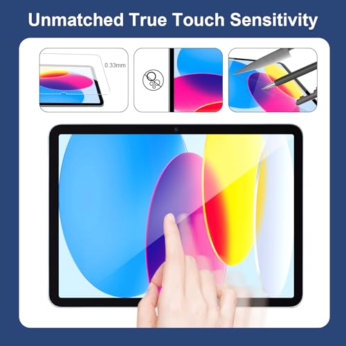 SIBEITU 2 Pack Screen Protector for iPad 11th A16 2025 & 10th Generation 10.9 Inch 2022, HD Clear 9H Hardness Tempered Glass Film Compatible with iPad 11/10 Gen, Scratch Resistent, Touch Sensitive - Image 5