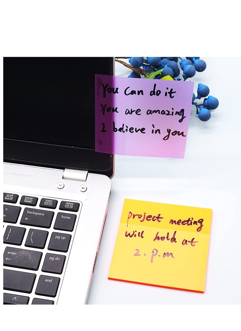 Sticky Notes, 6pcs Colorful Sticky Note Self-Stick Notes Memo for Home Office School, Multicolor (76×76mm)