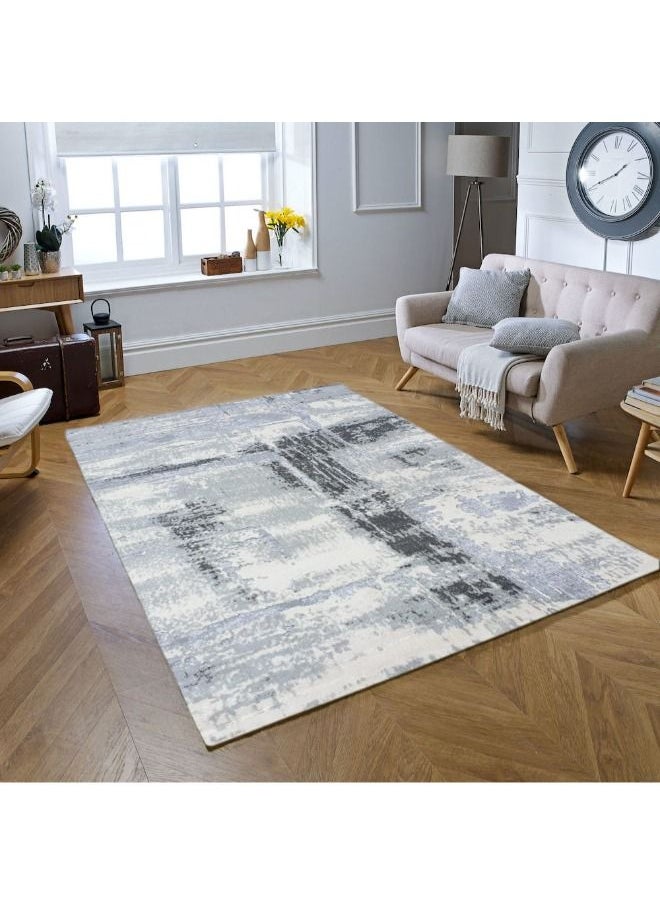 Handpicked Furniture Abstract Grey Rug, Ultra Soft Area Carpets For Bed Room, Living Room, And Dining Room, Antislip Floor Carpets, Easy To Clean, Made In Turkey 