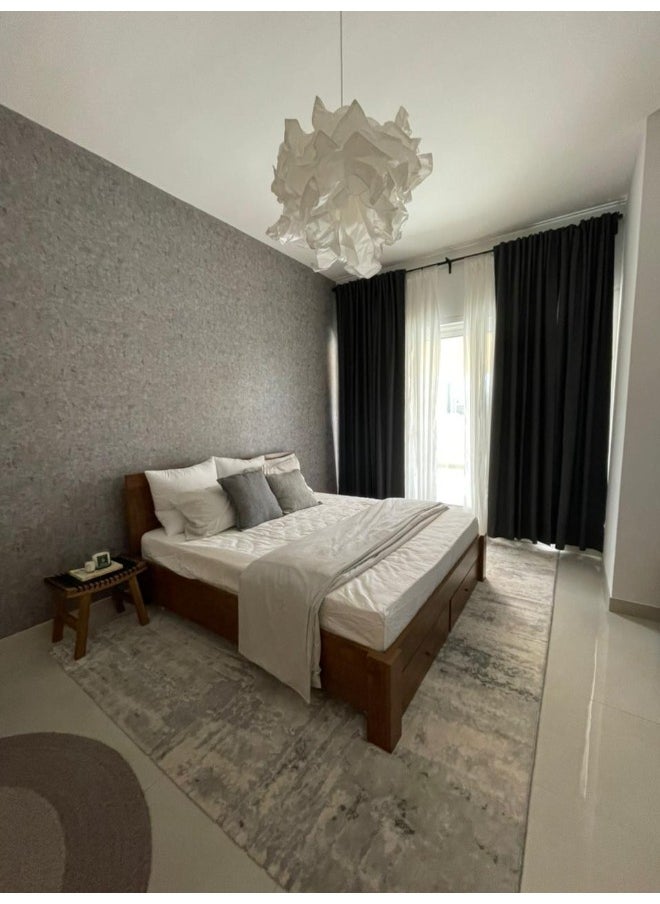 HANDPICKED FURNITURE Handpicked Furniture Abstract Grey Rug, Ultra Soft Area Carpets For Bed Room, Living Room, And Dining Room, Antislip Floor Carpets, Easy To Clean, Made In Turkey  - Image 4