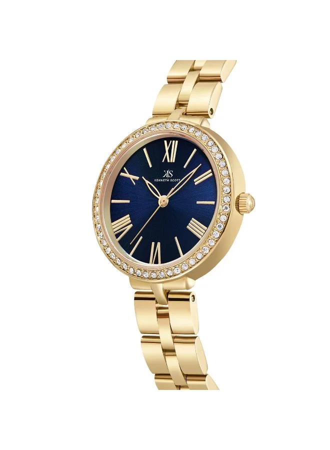 KENNETH SCOTT Women's Stainless Steel Analog Watch K23502-GBGN - 30 mm