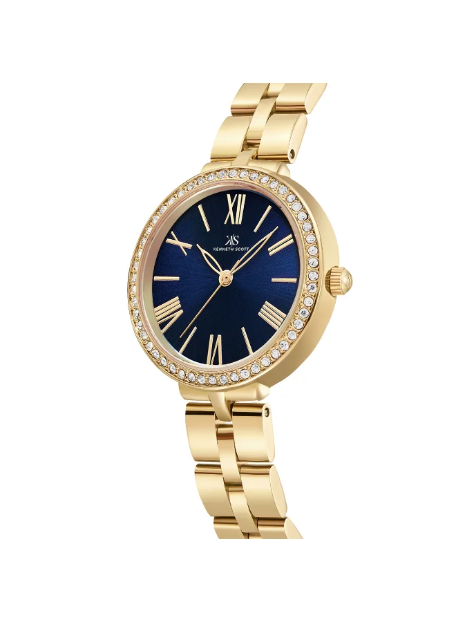 KENNETH SCOTT Women's Stainless Steel Analog Watch K23502-GBGN - 30 mm