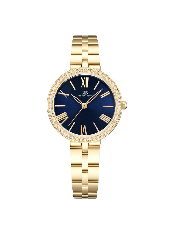 KENNETH SCOTT Kenneth Scott Women's PC21 Movement Watch, Analog Display and Stainless steel Strap - K23502-GBGN, Gold  - Image 1