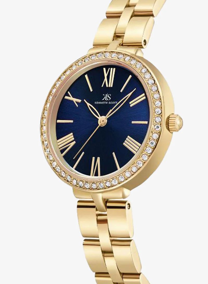 Kenneth Scott  Women's Stainless Steel Analog Watch K23502-GBGN - 30 mm for Women | Best Price UAE