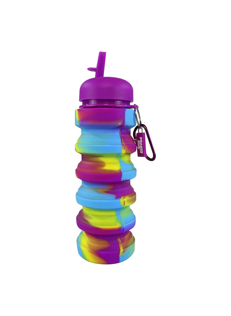 SMILY KIDDOS Smily Kiddos Silicone Expandable & Foldable bottle water bottle | Expandable Soft Water Bottle | Expandable Water Bottle for kids Silicone Sports Bottle Purple  - Image 3