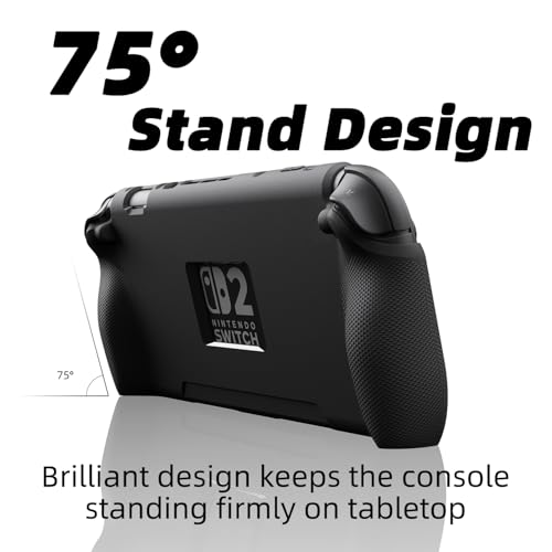 Savage Raven by Skull & Co. StandGrip Front Cover Bundle for Nintendo Switch 2: Protective Case with Textured Grips Full Protection and Hard-Shell Front Cover Handheld Design - Smoky Black - Image 4