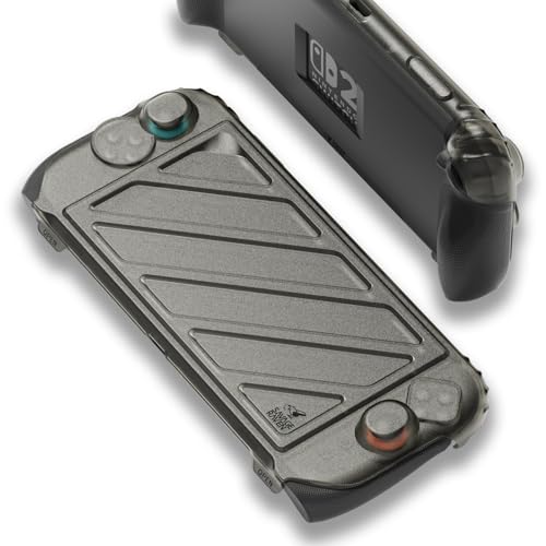 Savage Raven by Skull & Co. StandGrip Front Cover Bundle for Nintendo Switch 2: Protective Case with Textured Grips Full Protection and Hard-Shell Front Cover Handheld Design - Smoky Black - Image 1