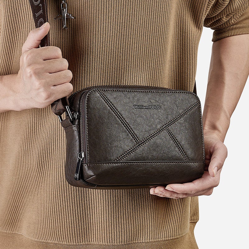 King Paul Men'S Crossbody Bag New Leather Top Layer Cowhide Shoulder Bag Simple Business Commuter Men'S Bag - Image 3