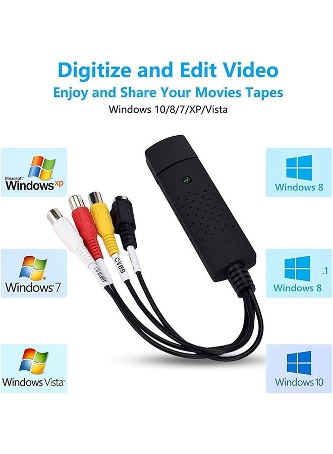 USB Audio Video Converter, VHS to Digital Converter, Video Capture Card Digitize from Analog Video VCR VHS DVD, for Windows 7 8 10 - Image 5