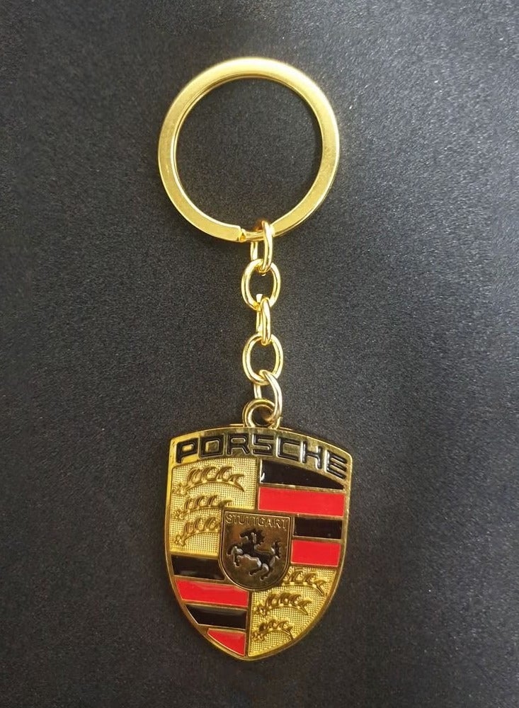 Porsche Car keychain Double Faced Logo For Porsche Gold - Image 1