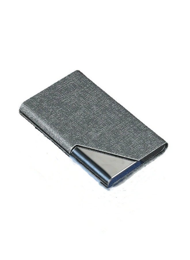 Generic Business Card Holder, Business Card Case Professional PU Leather  Stainless Steel Multi Card Case, Metal Slim Name Card Holder, Business Card Holder Wallet Credit Card ID Case/Holder 