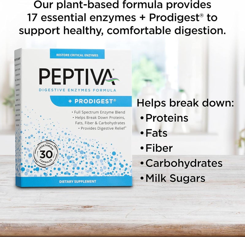 Peptiva Digestive Enzyme Supplement  ProDigest  Helps with Bloating Gas Constipation  30 Count - Image 3