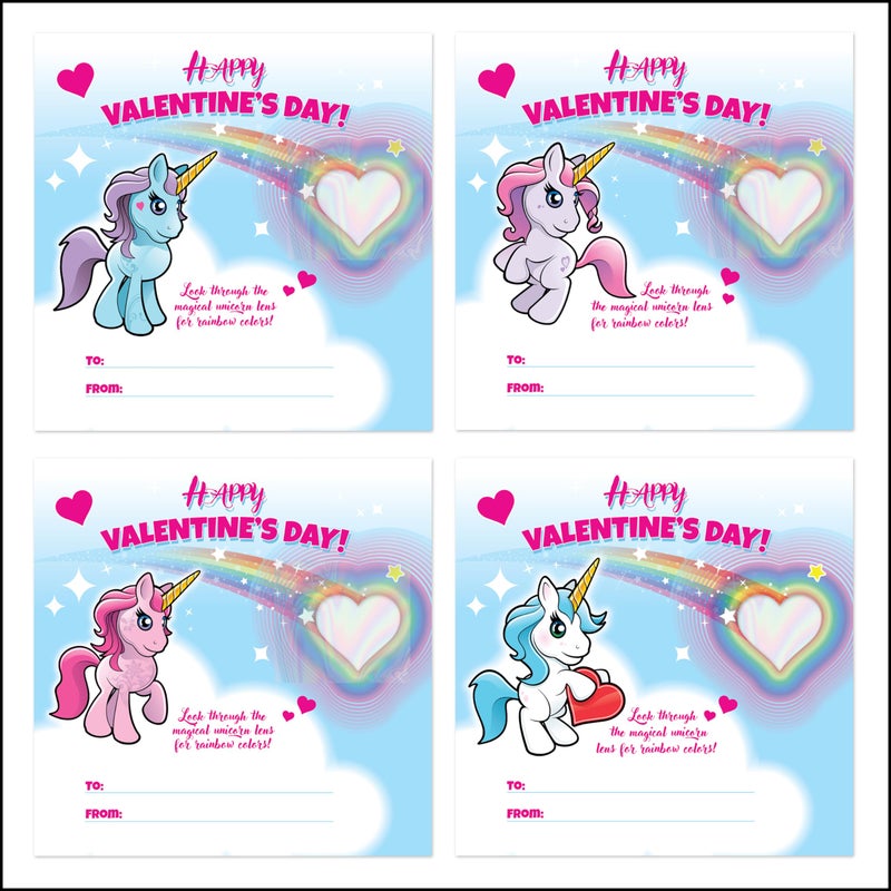 Kangaroo 28 Pack Rainbow Unicorn Valentines Day Cards for Kids School with Envelopes â€“ Cute Unicorn Valentines Cards for Kids Classroom Exchange Gifts, Rainbow Girls Valentines for Class, Party Favor Gifts - Image 4