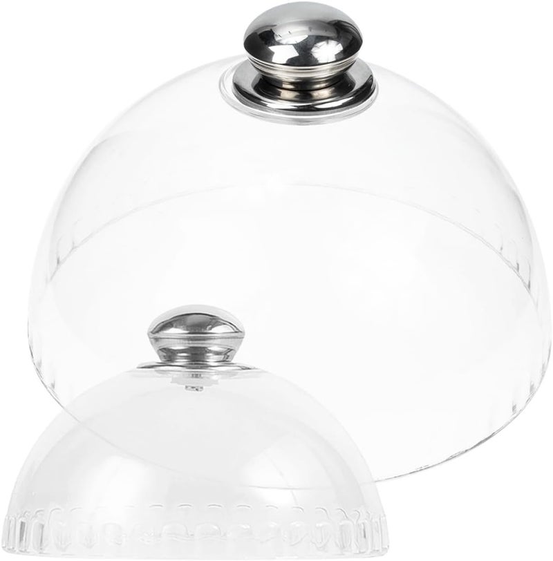 2pcs round Cake Domes Food Covers, Plastic Dessert Protective Covers for Buffet and Party Serving, 16"x8" and 21"x11" Domed Food Covers for Kitchen and Dining - Image 1