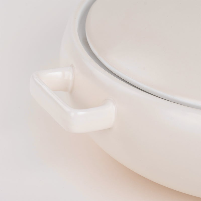لا ميسا طبق تقديم شوربة بورسلان أبيض - Image 5