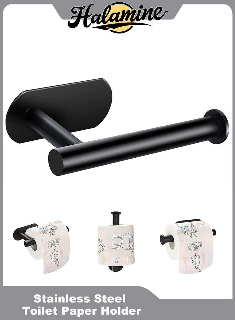 هالامين حامل ورق التواليت من الفولاذ المقاوم للصدأ على الحائط، حامل لفافة المناشف الورقية ذاتية اللصق للمنزل والمطبخ - Image 1