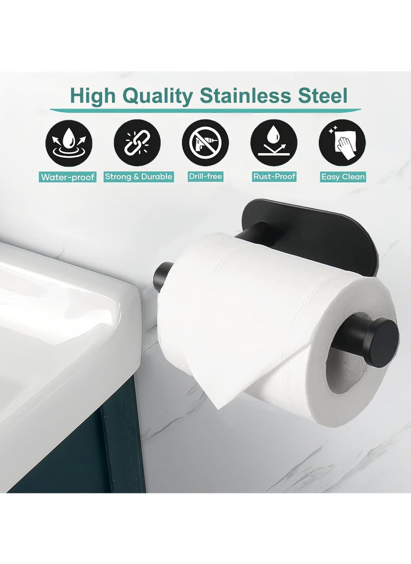 Halamine Stainless Steel Toilet Paper Holder Wall Mount Self Adhesive Bathroom Paper Towel Roll Holder for Home and Kitchen  - Image 4
