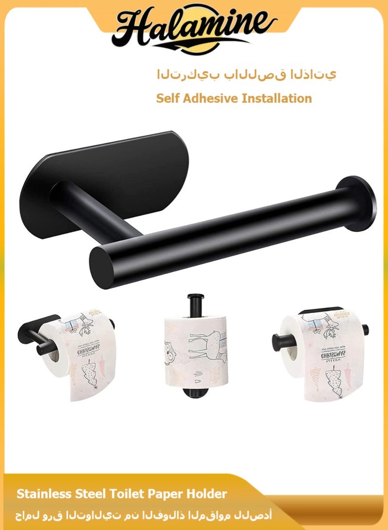 Halamine Stainless Steel Toilet Paper Holder Wall Mount Self Adhesive Bathroom Paper Towel Roll Holder for Home and Kitchen - Image 1