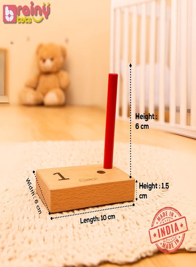 BrainyTots Pegs for Numbers Peg Board | Set of 10 Pegs | for Kids 1, 2, 3 Years Old - Image 3