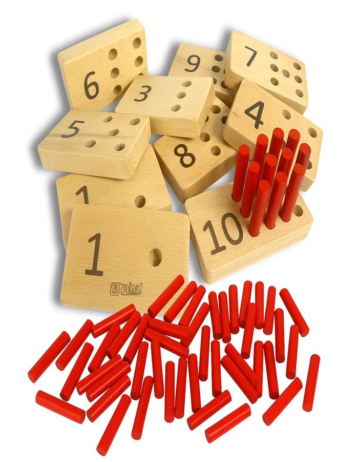 BrainyTots Pegs for Numbers Peg Board | Set of 10 Pegs | for Kids 1, 2, 3 Years Old - Image 2