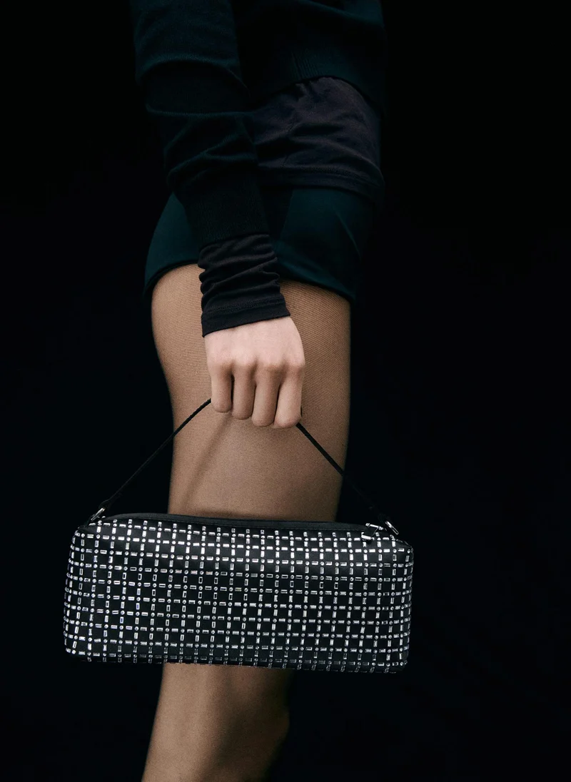 MANGO Mini Bag With Crystal Appliqué