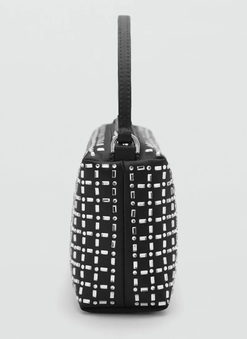 MANGO Mini Bag With Crystal Appliqué