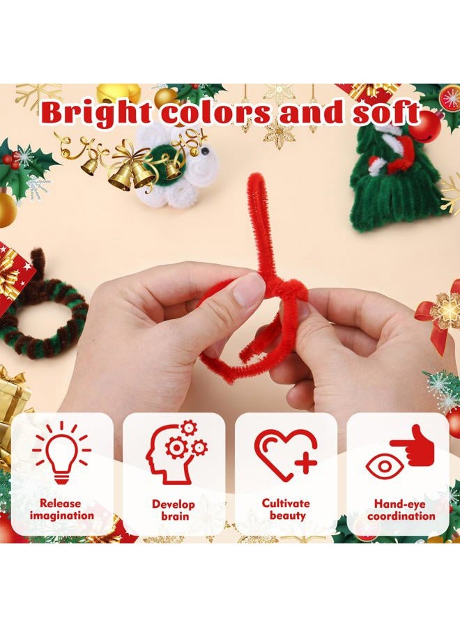 LOKUNN Pipe Cleaners, 200 Pcs White Pipe Cleaners Craft Set, Solid Color Chenille Stems, DIY Arts and Crafts with Adhesive Eyes and Storage Box, Christmas Halloween Decoration Art Supplies - Image 5