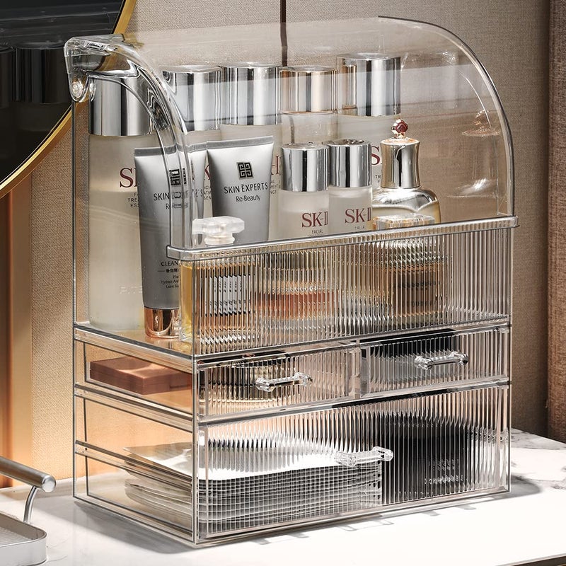 MOOCHI Professional Large Cosmetic Makeup Organizer Bathroom Storage Display Case with Drawers - Image 2