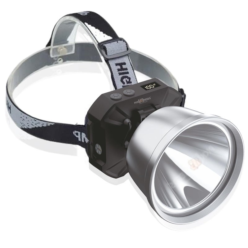 Pick Ur Needs Chargeable 300W Bright LED Head Lamp 4500mAh Battery with Indicator Type C Port 7 hrs Torch Emergency Light - Image 1