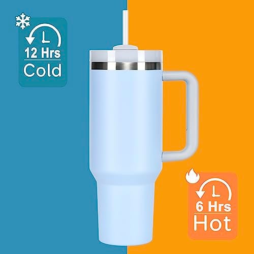 HIMALU 40oz Tumbler with Handle, Straw, Lid, Stainless Steel Vacuum Insulated Water Bottle Adventure Travel Mug Quencher for Iced Coffee, Hot or Cold Tea and Beverage, Sky Blue - Image 5