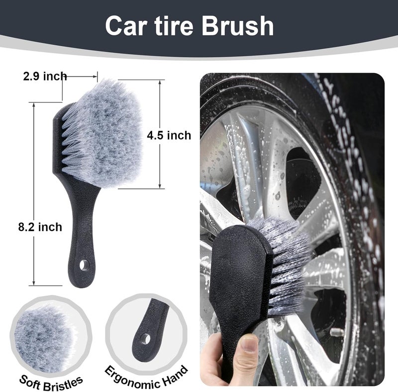 يونيميكس 4 Pack Car Wheel Cleaning Pro Kit Wheel Brushes for Cleaning Wheels Soft Wheel Cleaning Woolies Brush Stiff Tire Brush Wheel and Rim Brush Supplies Kit - Image 4