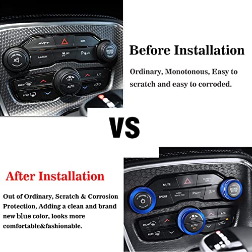 Auprite Climate Control Knob Covers for Challenger Accessories 2015-2023 2024, for Dodge Charger 2015-2023 2024, for Dodge Chrysler 300/300s 2015-2024,3Pcs Kit (Blue) - Image 3