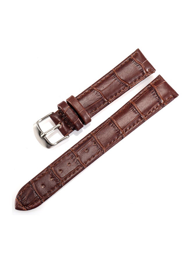NIBEMINENT Genuine Leather Replacement Watch Strap Coffee  - Image 1