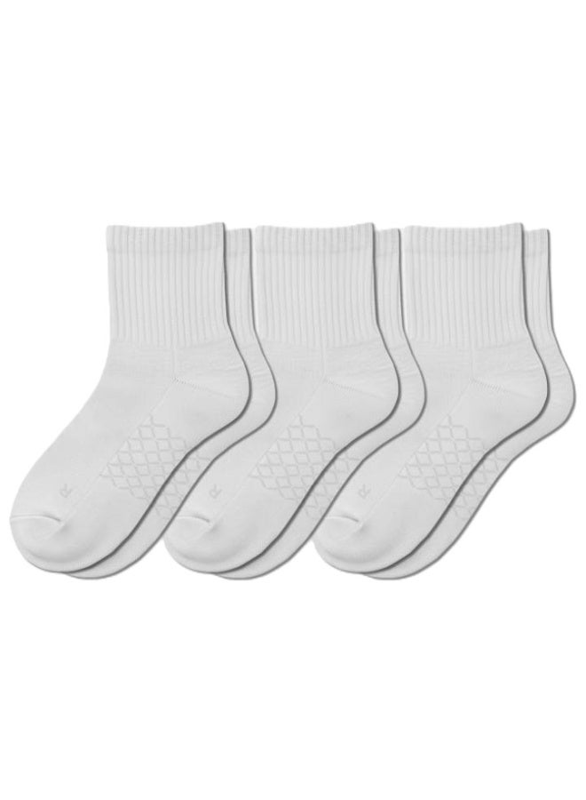 Elementa Mid-Length Comfort Socks 3 Pairs with Arch Support and Peppermint Oil Technology – Soft Breathable Everyday Socks - Grey - Image 1