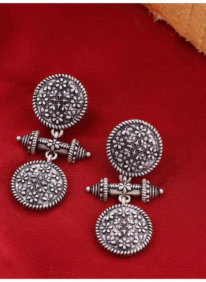 فويلا أقراط ناينتارا الدائرية بنمط هندسي