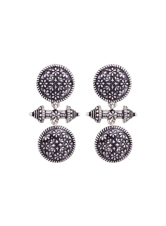 فويلا أقراط ناينتارا الدائرية بنمط هندسي