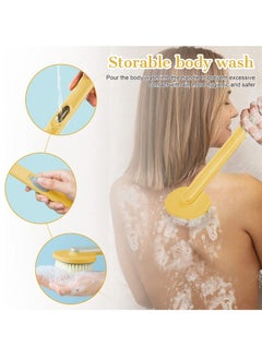SYOSI Long Handle Bath Massage Cleaning Brush with Soap Dispenser, Back Brush with Soap Dispenser, Back Brush Long Handle for Shower, Exfoliating Bath Brush Storable Body Wash  - Image 5