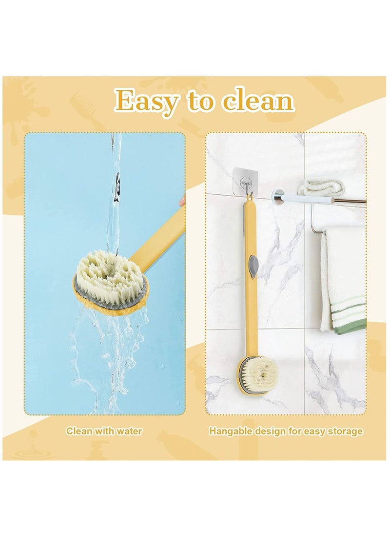 SYOSI Long Handle Bath Massage Cleaning Brush with Soap Dispenser, Back Brush with Soap Dispenser, Back Brush Long Handle for Shower, Exfoliating Bath Brush Storable Body Wash  - Image 4
