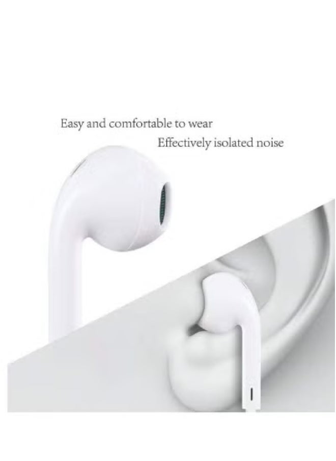 Generic - White Lightning Wired Earphones for iPhone 7, 8 Plus, X, XS, XR, 11, 12, 13, 14 Pro Max – In-Ear Headphones with Mic & Remote – Noise-Isolating, HD Sound, Tangle-Free Cable – Lightning Connector Plug & Play Earbuds for iOS Devices - Image 1