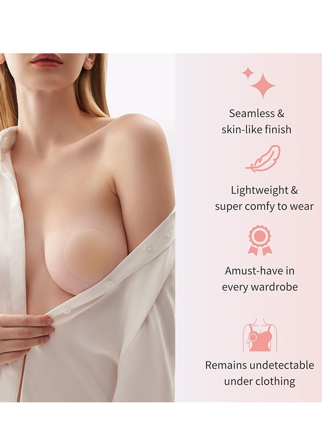 Silicone Nipple Covers - Reusable CoverUps for Women, Sticky Silicone Pasties with Storage Box, Self Adhesive, Hypoallergenic, Light - Image 2