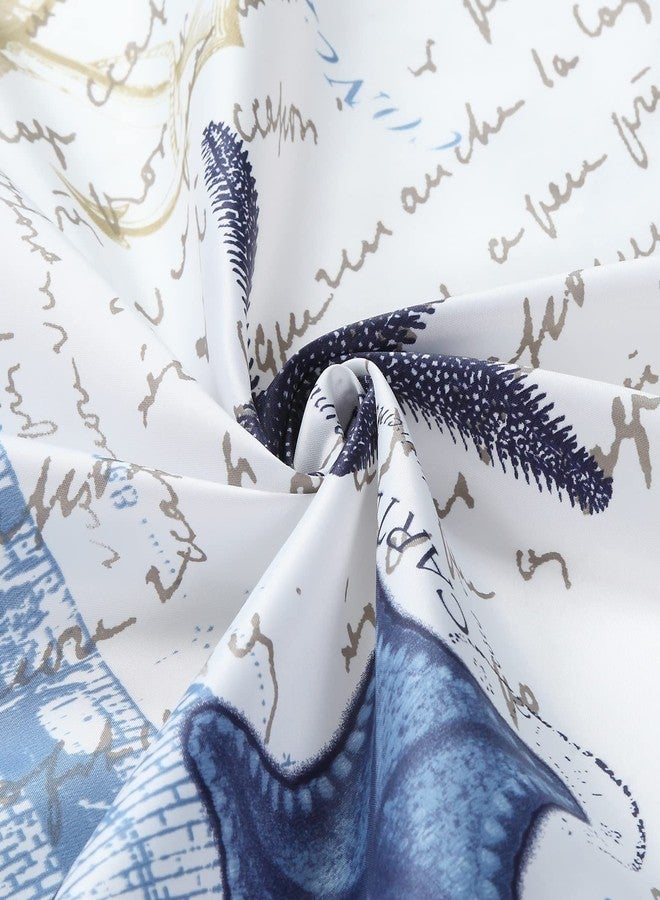 BESTRIPES Under The Sea Shower Curtain, Coastal Beach Nautical Ocean Themed Waterproof Polyester Fabric Bathroom Curtain with Seashells, Starfish, Coral, Lighthouse & Sailboat, 72" W x 72" H - Image 2