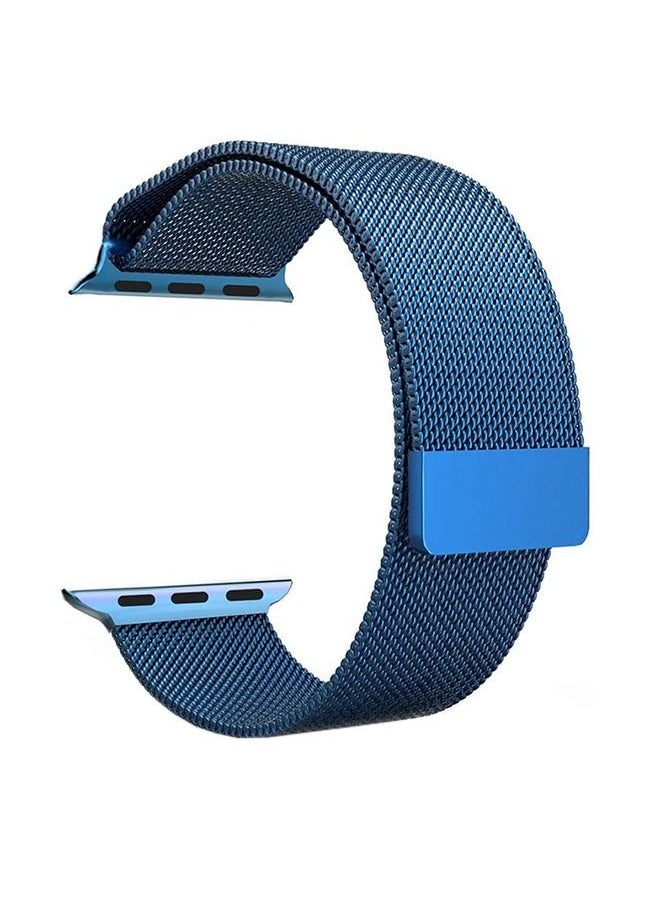 Generic - Replacement Milanese Loop Stainless Steel Band Set For Apple Watch Series 5/6/7 42/44/45mm Blue - Image 1