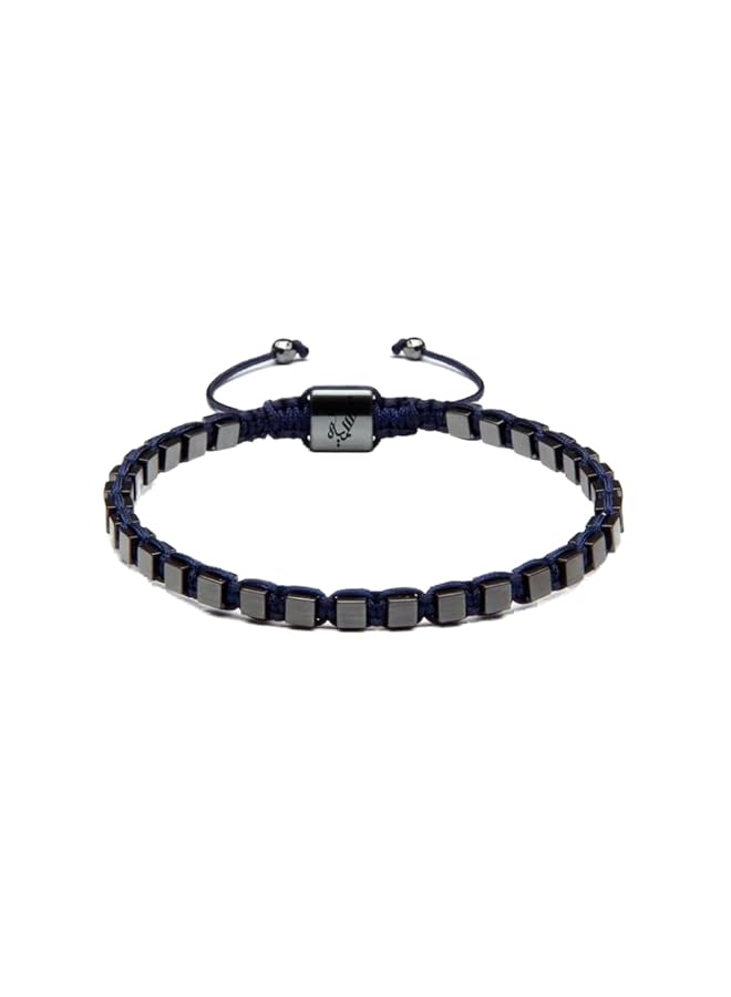 erorex Name Handmade Natural Hematite Stone Black Blue String Uday Bracelet - Image 1