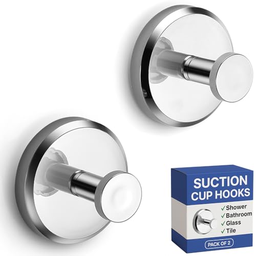 HOME SO Suction Cup Hooks O Shape (2 or 4 Pack) (Chrome, 4, Count) - Image 1