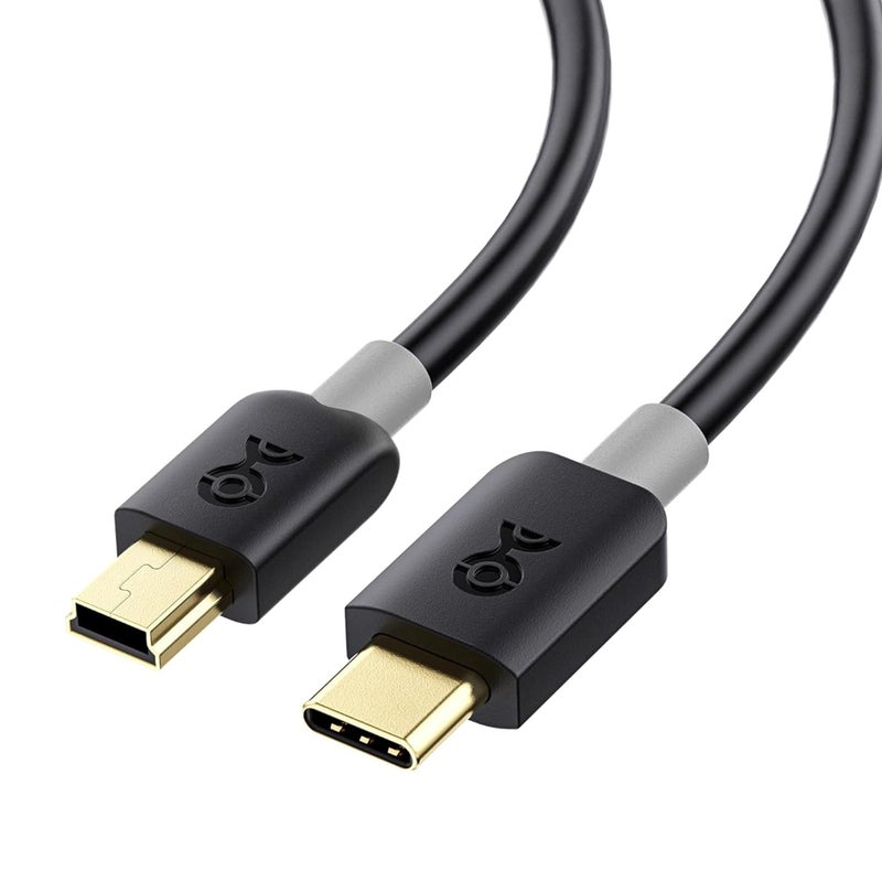 Cable Matters Mini USB to USB C Cable - 3.3ft, 480Mbps Data, 15W Charging, USBC to MiniUSB Cable for Game Controller, Camera, GPS, Dash Cam, Black - Image 1